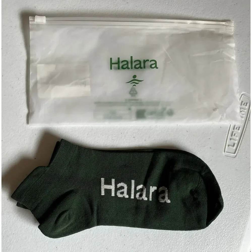 Halara No Show Ankle Socks Green Low Cut Athletic Casual Unisex OS
